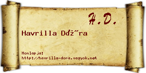 Havrilla Dóra névjegykártya